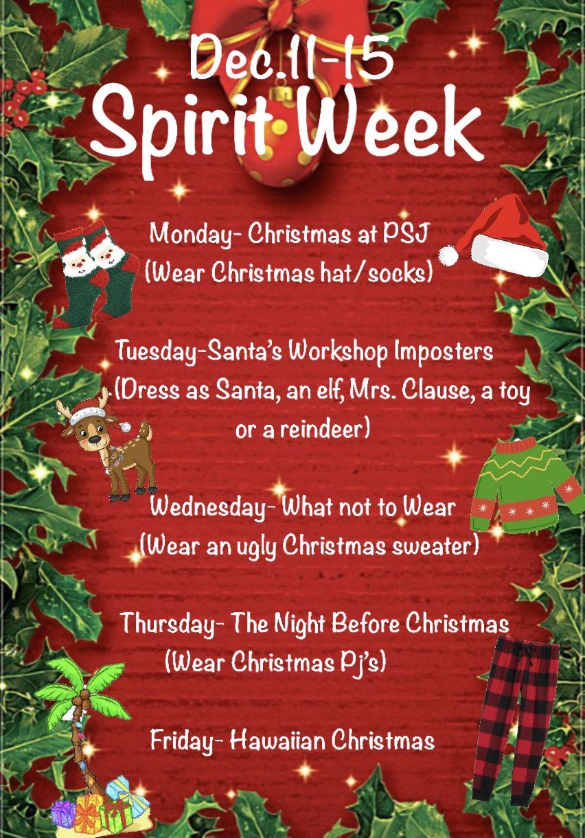  Holiday Spirit Week!